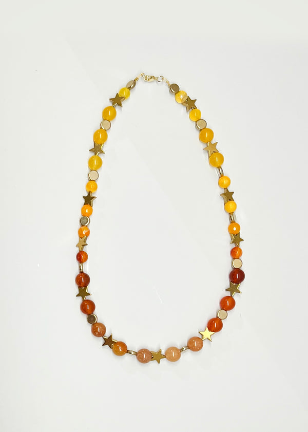 Vesta Agate Orange Star Necklace