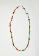 Vesta Agate Pink Turquoise Star Necklace