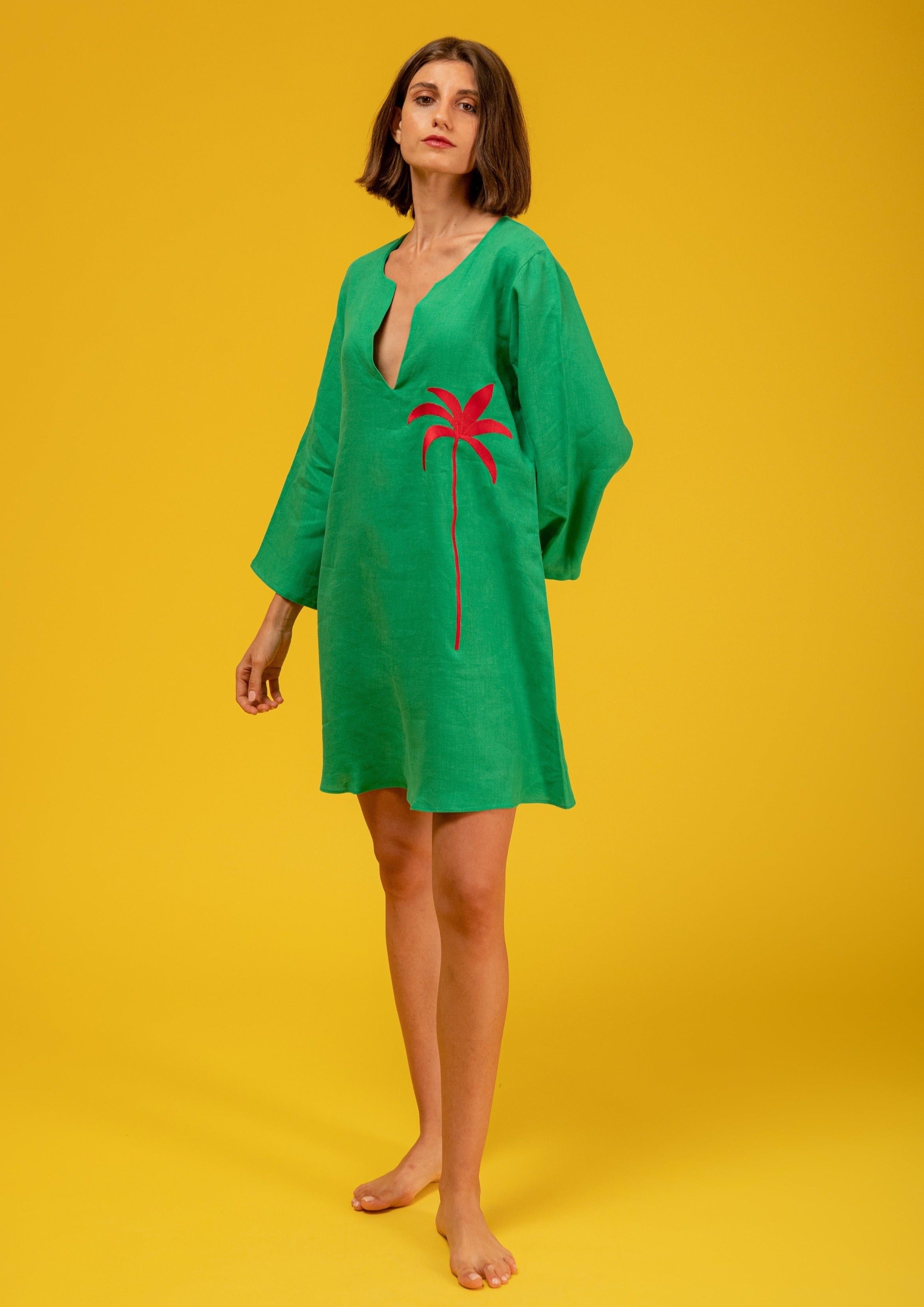Galeria-Japa Green Palm Tunic-Justbrazil