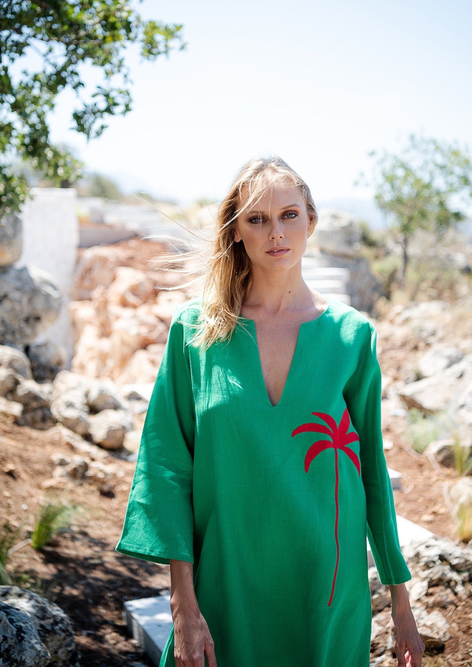 Galeria-Japa Green Palm Tunic-Justbrazil