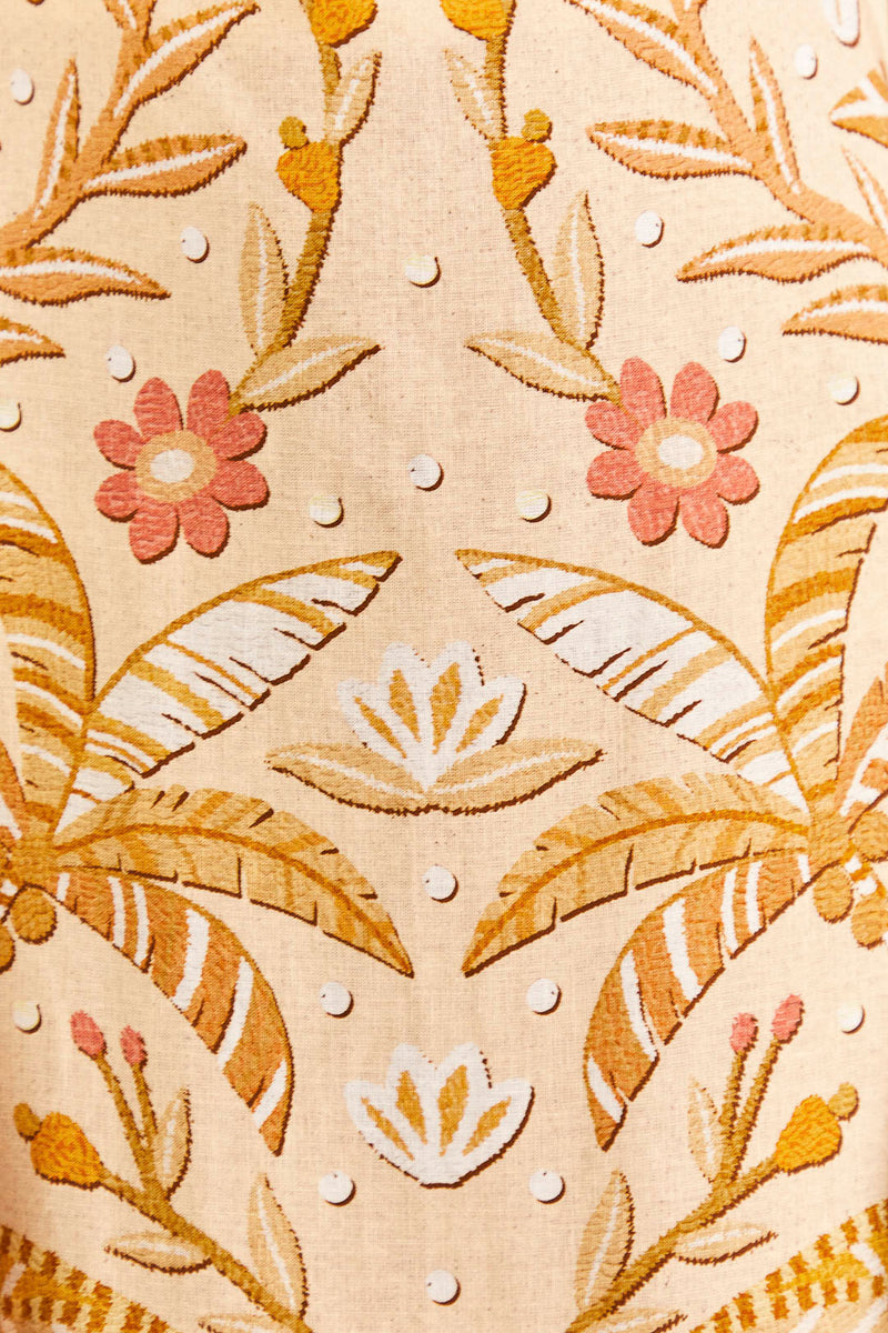 Farm Rio-Dress-Jungle Chic Sand Midi Dress-Just Brazil