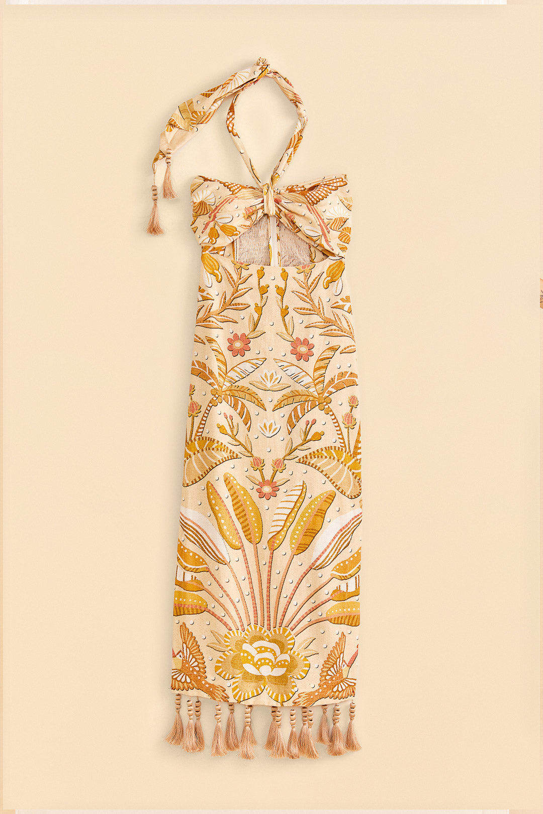 Farm Rio-Dress-Jungle Chic Sand Midi Dress-Just Brazil