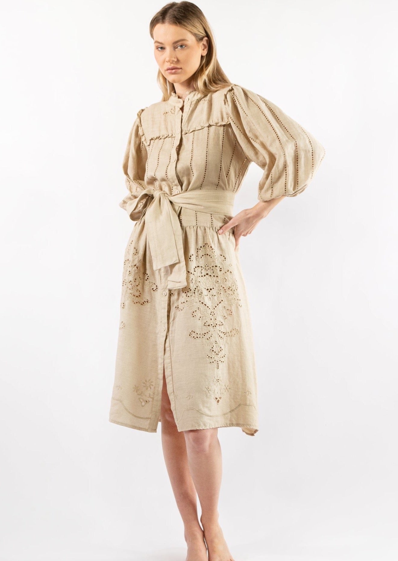 KORI SS22-ALEKRA SAND DRESS-JUSTBBRAZIL