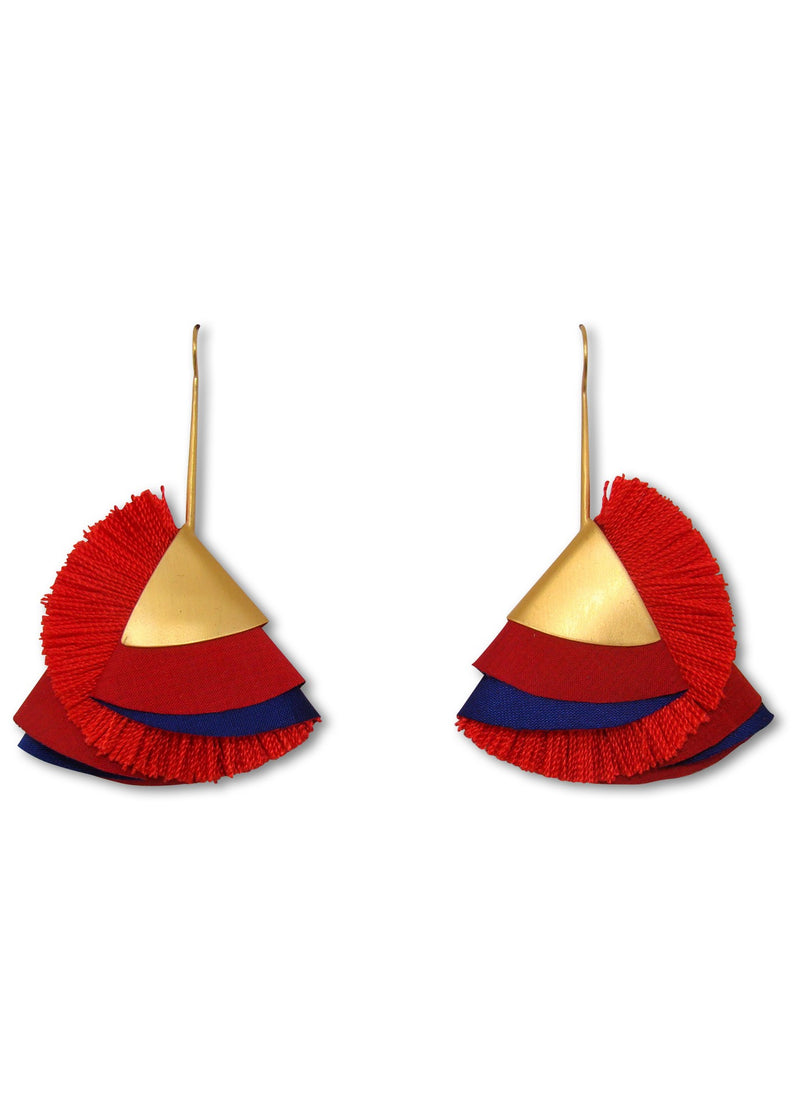 Silky Red Flare Earrings