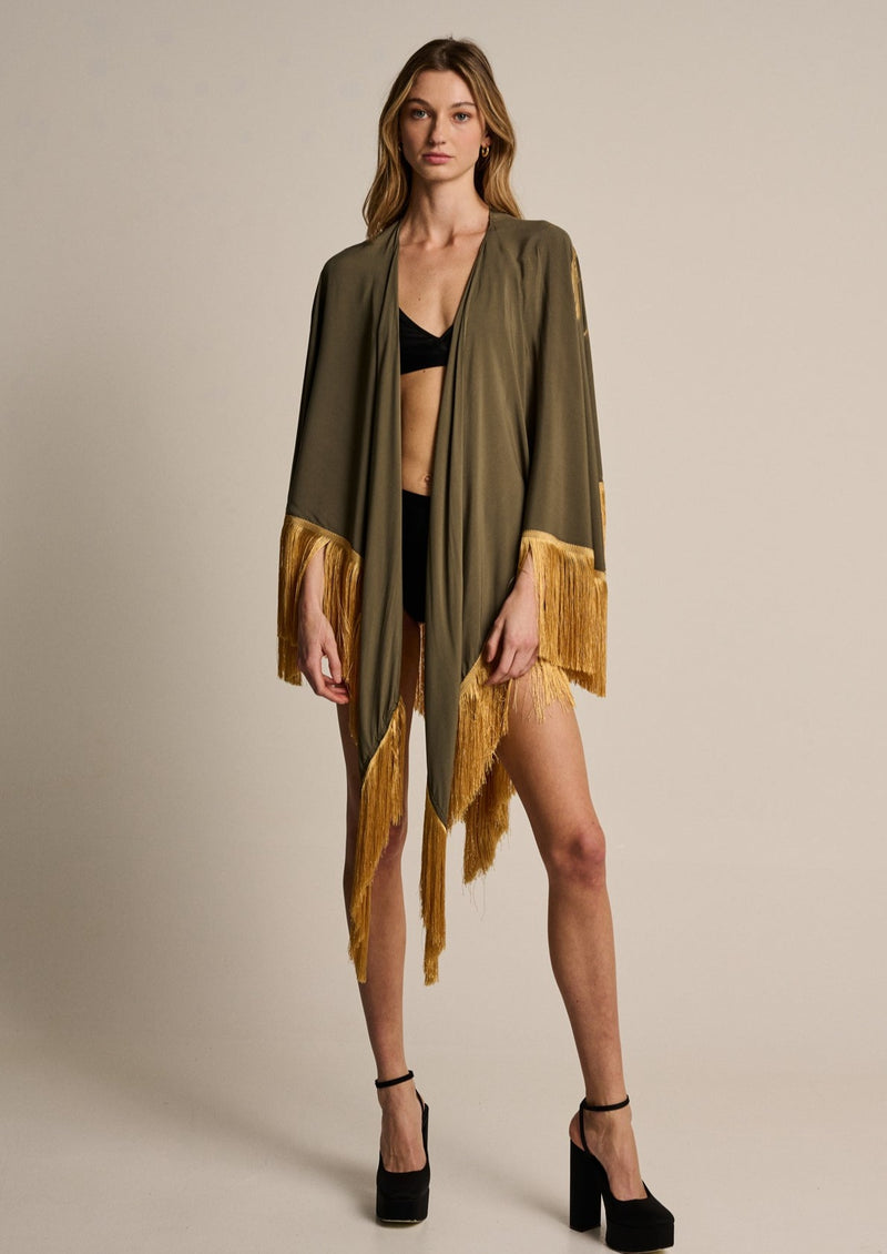 Zoya-Kafziel Khaki Tunic-Justbrazil