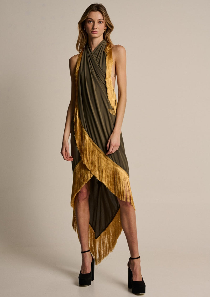 Zoya-Kafziel Khaki Tunic-Justbrazil