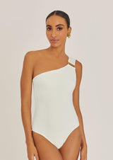 Lenny Niemeyer-Geometric White Shoulder One Piece-Justbrazil