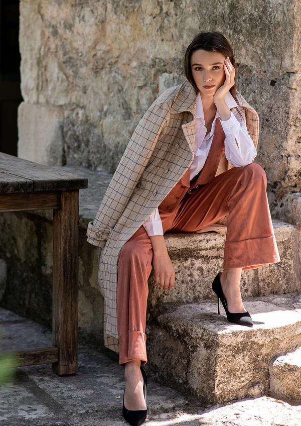MACOLETA BEIGE KARO COAT GALERIA JUST BRAZIL