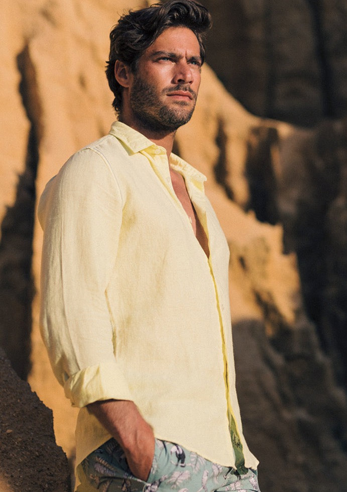 Mr Linen Lemon Shirt