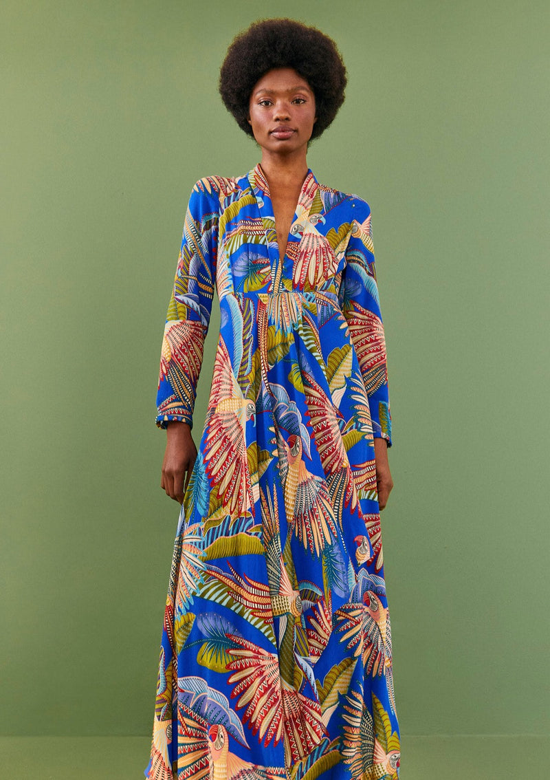 Farm rio-Macaw Flight Maxi Dress-Justbrazil