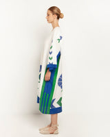 Kori-Nakuru White Green Blue Dress-Justbrazil