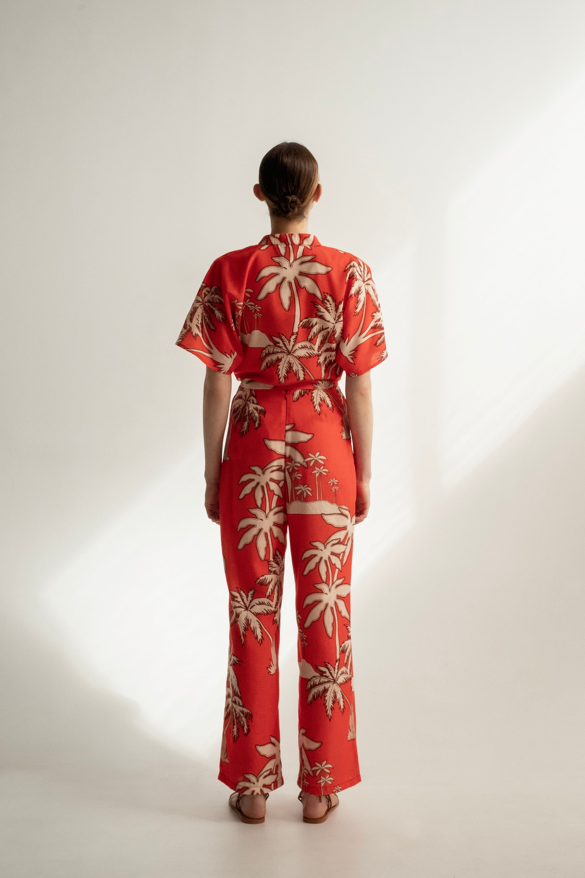 Nemain Red Palm Trousers