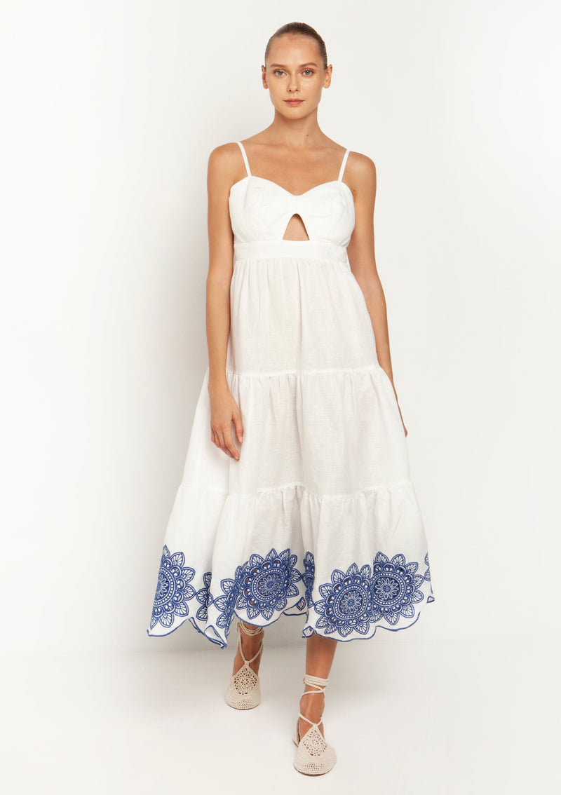 Kori-Ohrid White Blue Dress-Justbrazil
