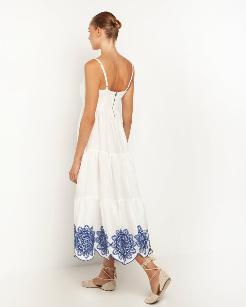 Kori-Ohrid White Blue Dress-Justbrazil