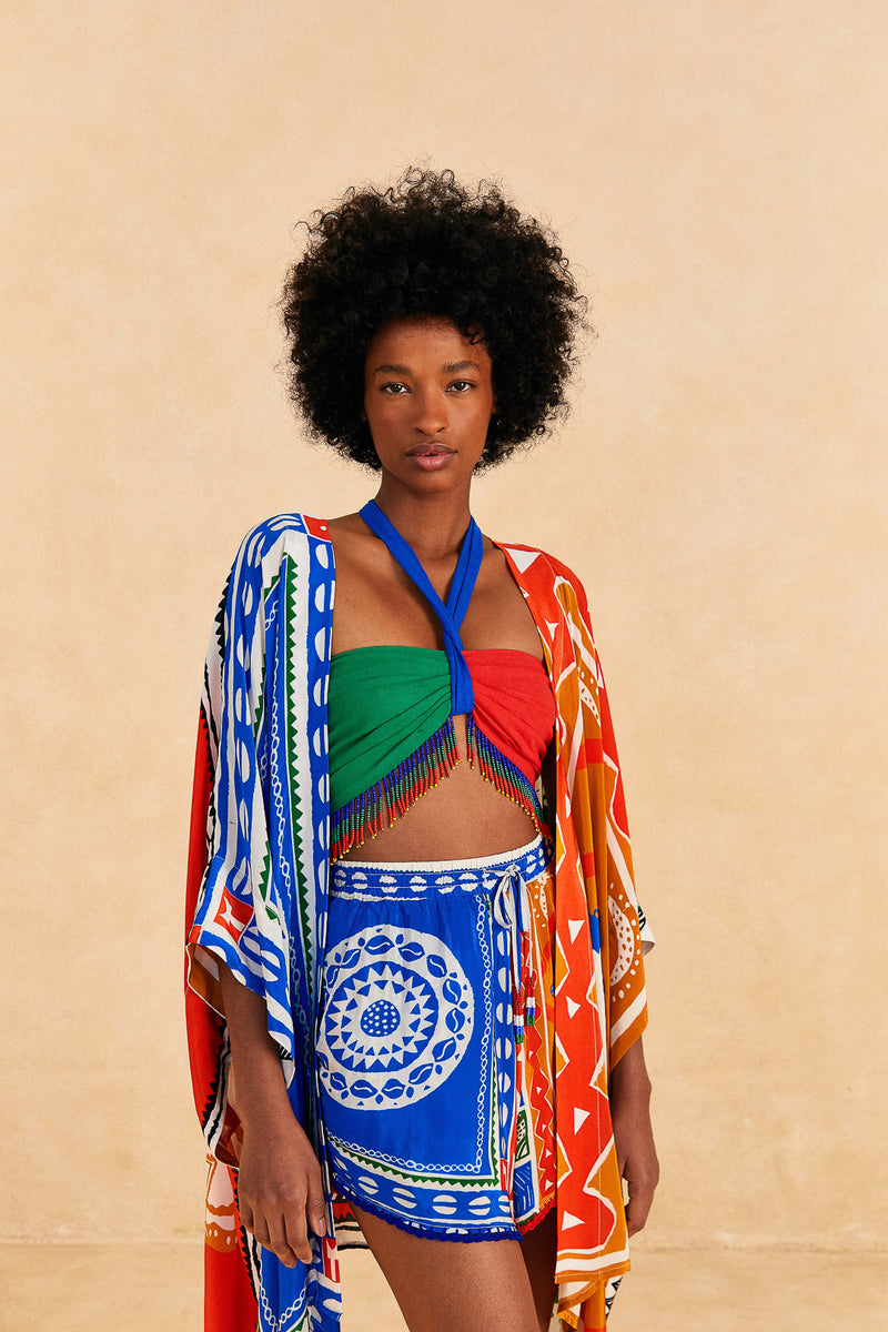 Farm Rio-Shorts-Pitta Colors Off-White Shorts-Just Brazil