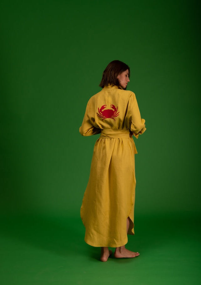  Galeria-Positano Yellow Crab Dress-Justbrazil