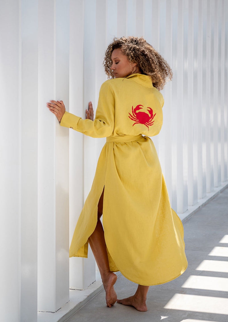 Galeria-Positano Yellow Crab Dress-Justbrazil