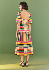 Farm Rio-Rainbow Stripes Midi Dress-Justbrazil