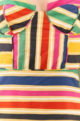 Rainbow Stripes Midi Dress