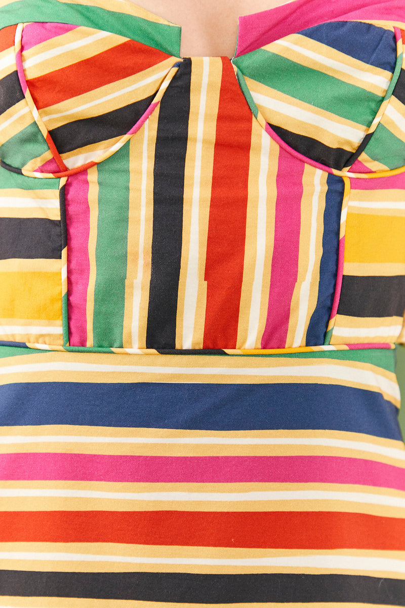 Rainbow Stripes Midi Dress