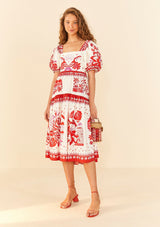 Farm Rio-Rio Tiles Eng Midi Dress-Justbrazil