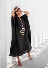Galeria-Santos Black Snake Kaftan-Justbrazil