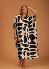 Galeria-Santos Geo Black Kaftan-Justbrazil