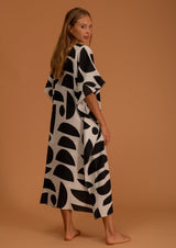 Galeria-Santos Geo Black Kaftan-Justbrazil