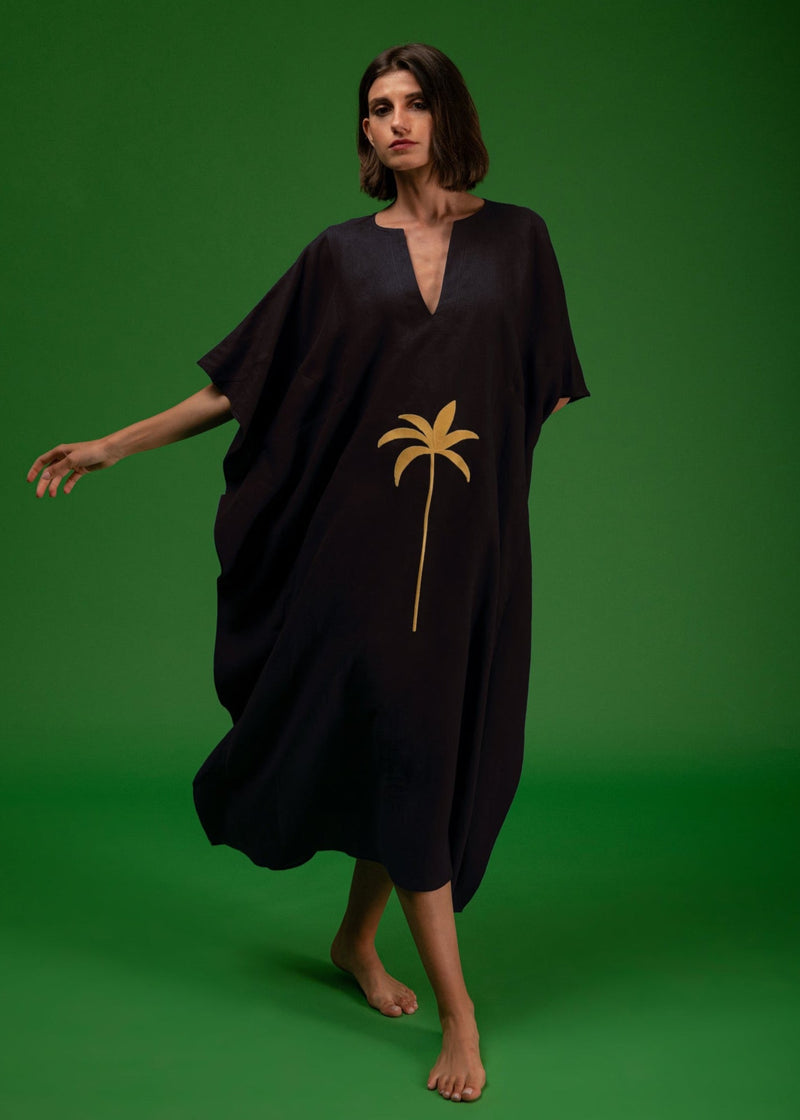 Galeria-Santos Gold Palm Kaftan-Justbrazil