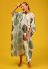 Galeria-Santos Poa Green Kaftan-Justbrazil