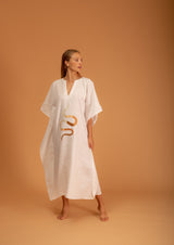 Galeria-Santos White Snake Kaftan-Justbrazil