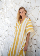 Galeria-Santos Yellow Stripes Kaftan-Justbrazil