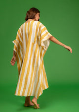 Galeria-Santos Yellow Stripes Kaftan-Justbrazil