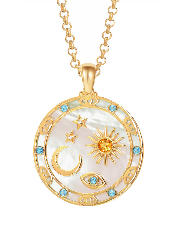 MARIANNA LEMOS-NECKLACE-SUN MOON EYES NECKLACE-JUST BRAZIL