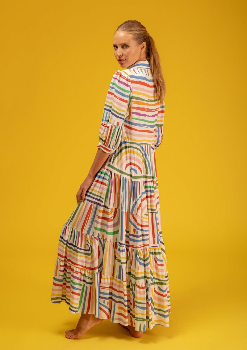 Galeria-Una Colour Stripes Dress-Justbrazil