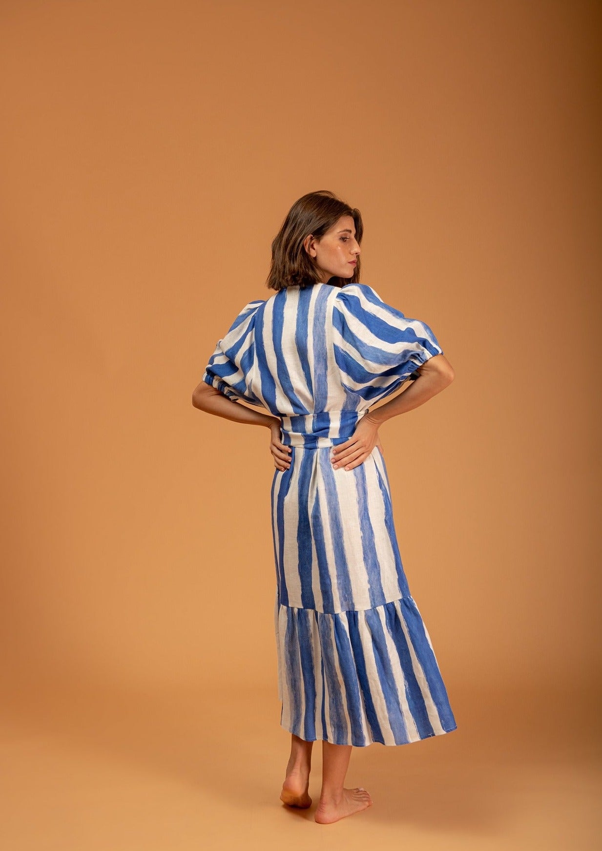Galeria-Urca Blue Stripes Dress-Justbrazil