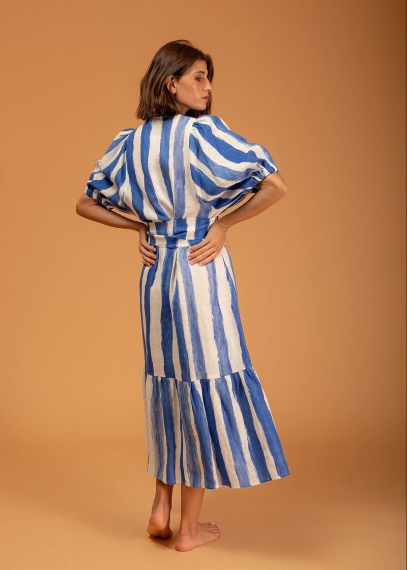 Galeria-Urca Blue Stripes Dress-Justbrazil