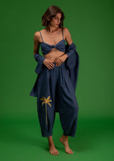 Galeria-Viradouro Navy Blue Palm Trousers-Justbrazil