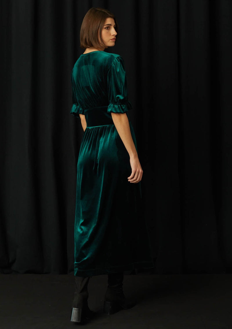 Cocar Velvet Green Dress