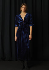Cocar Velvet Blue Dress