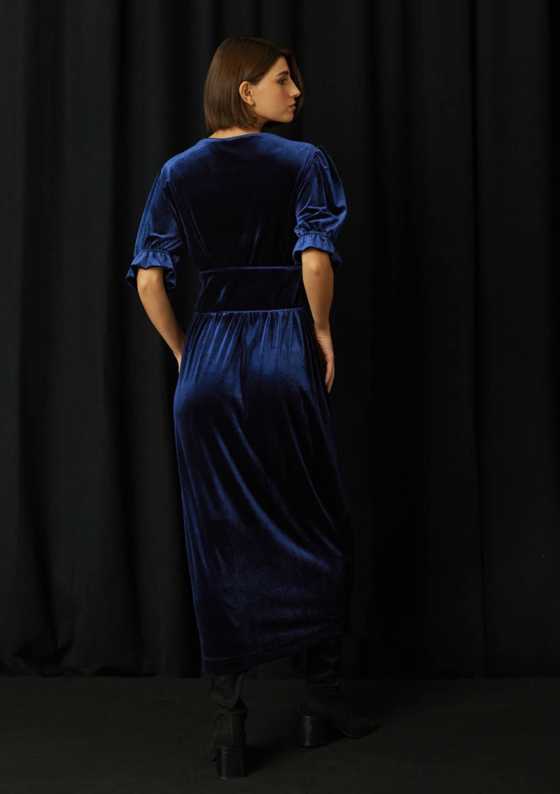 Cocar Velvet Blue Dress