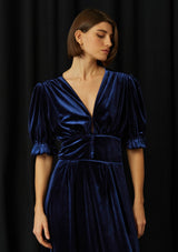 Cocar Velvet Blue Dress
