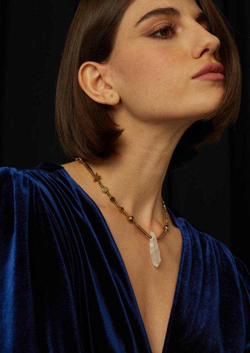 JustBrazil-Necklace-Fornax Crystal Ematite Necklace-Just Brazil'