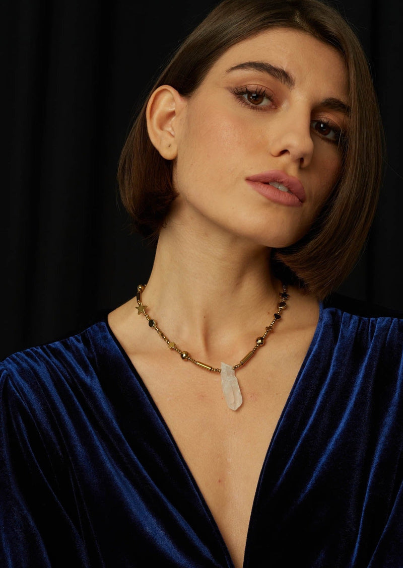 JustBrazil-Necklace-Fornax Crystal Ematite Necklace-Just Brazil