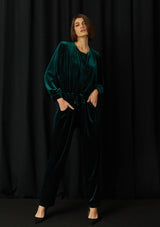 Camburi Green Velvet Jumpsuit