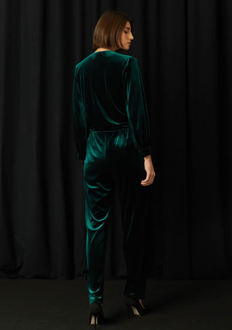 Camburi Green Velvet Jumpsuit