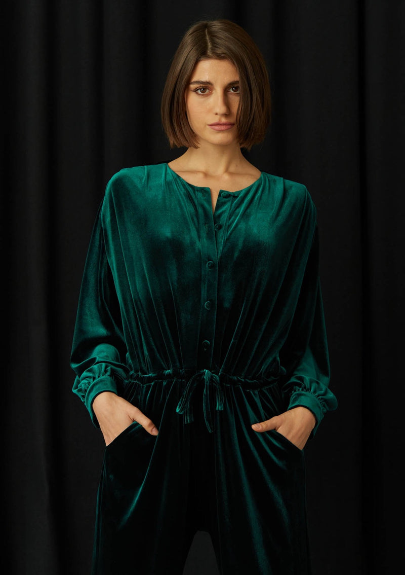 Camburi Green Velvet Jumpsuit