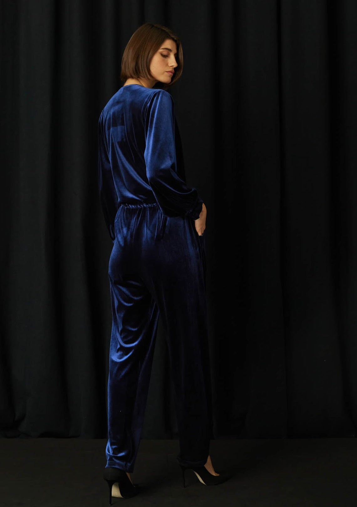 Camburi Blue Velvet Jumpsuit