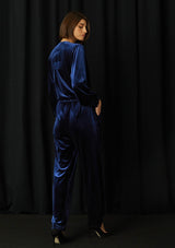 Camburi Blue Velvet Jumpsuit
