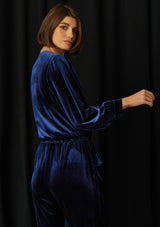 Camburi Blue Velvet Jumpsuit